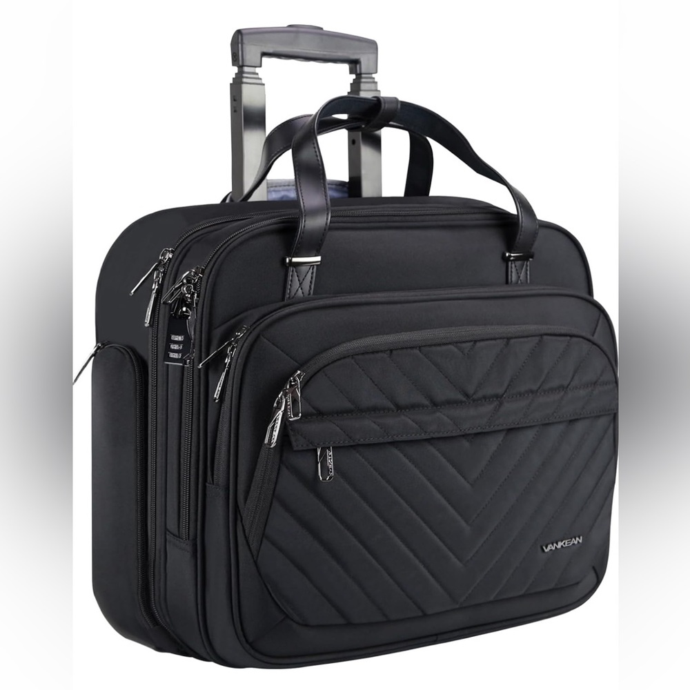 VANKEAN Rolling Laptop Bag. Black. Computer Bag with RFID Pockets. Used twice.